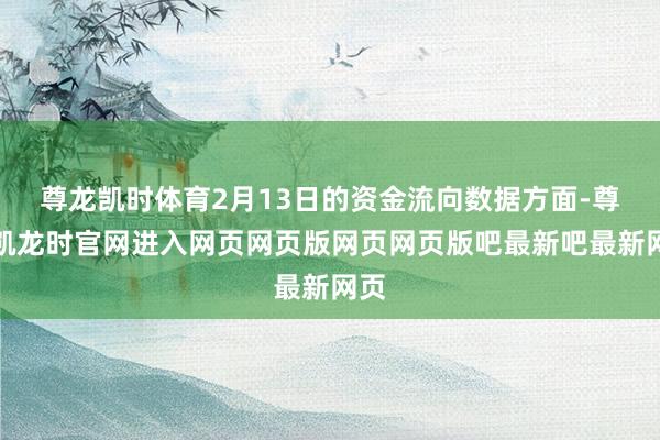 尊龙凯时体育2月13日的资金流向数据方面-尊龙凯龙时官网进入网页网页版网页网页版吧最新吧最新网页