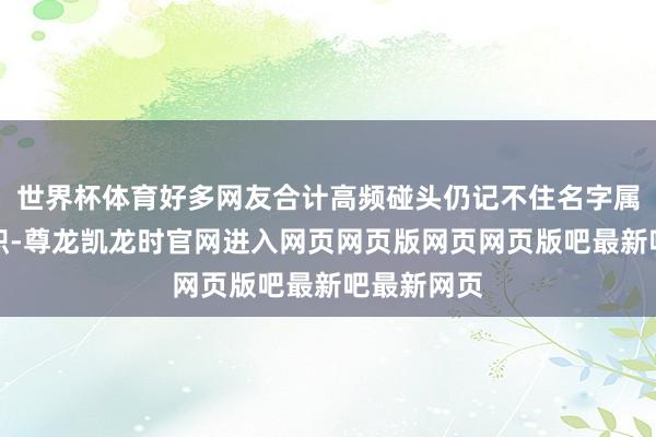 世界杯体育好多网友合计高频碰头仍记不住名字属于偶像溺职-尊龙凯龙时官网进入网页网页版网页网页版吧最新吧最新网页