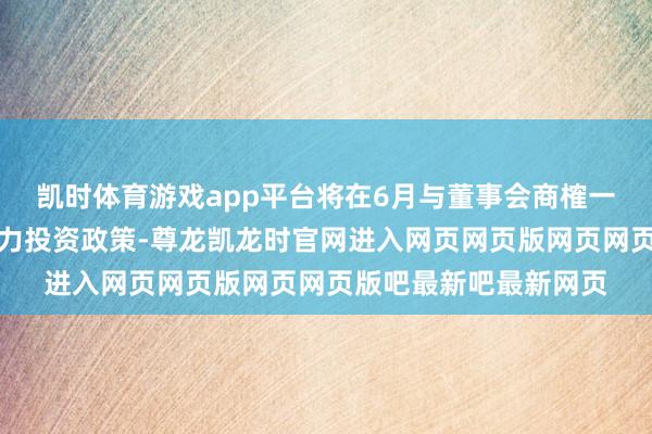 凯时体育游戏app平台将在6月与董事会商榷一项涵盖多种旅途的动力投资政策-尊龙凯龙时官网进入网页网页版网页网页版吧最新吧最新网页