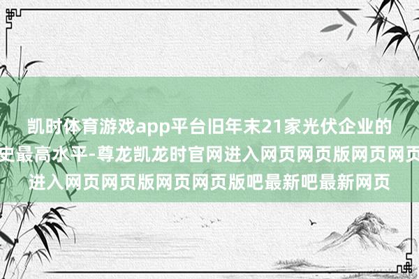凯时体育游戏app平台旧年末21家光伏企业的欠债水平渊博处于历史最高水平-尊龙凯龙时官网进入网页网页版网页网页版吧最新吧最新网页