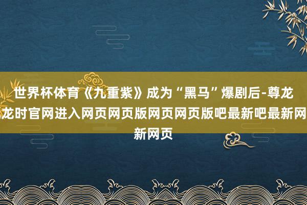 世界杯体育《九重紫》成为“黑马”爆剧后-尊龙凯龙时官网进入网页网页版网页网页版吧最新吧最新网页