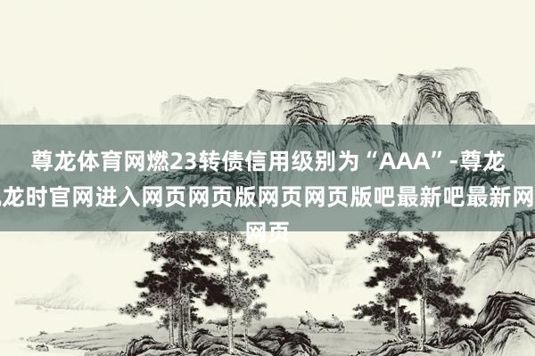 尊龙体育网燃23转债信用级别为“AAA”-尊龙凯龙时官网进入网页网页版网页网页版吧最新吧最新网页