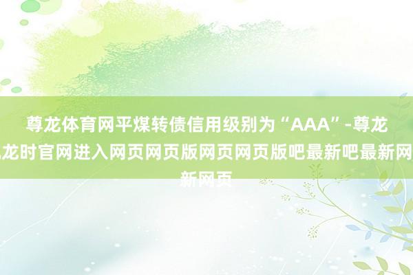 尊龙体育网平煤转债信用级别为“AAA”-尊龙凯龙时官网进入网页网页版网页网页版吧最新吧最新网页