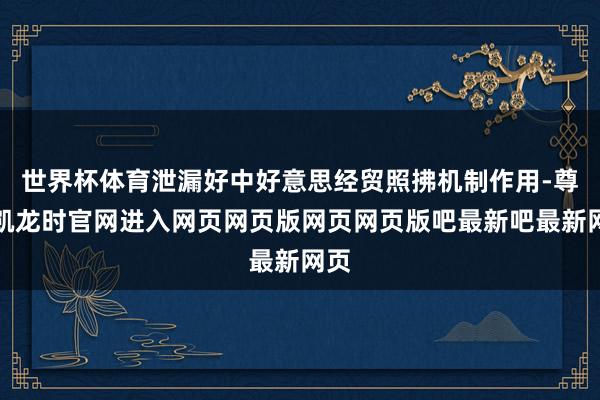 世界杯体育泄漏好中好意思经贸照拂机制作用-尊龙凯龙时官网进入网页网页版网页网页版吧最新吧最新网页