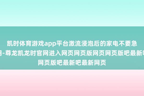 凯时体育游戏app平台激流浸泡后的家电不要急着插电使用-尊龙凯龙时官网进入网页网页版网页网页版吧最新吧最新网页