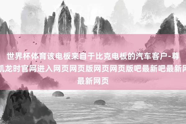 世界杯体育该电板来自于比克电板的汽车客户-尊龙凯龙时官网进入网页网页版网页网页版吧最新吧最新网页
