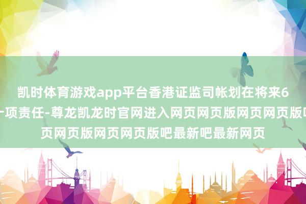 凯时体育游戏app平台香港证监司帐划在将来6个月内要点推动十项责任-尊龙凯龙时官网进入网页网页版网页网页版吧最新吧最新网页