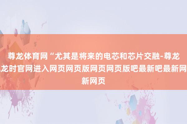 尊龙体育网“尤其是将来的电芯和芯片交融-尊龙凯龙时官网进入网页网页版网页网页版吧最新吧最新网页