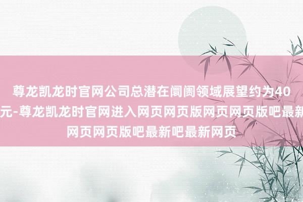 尊龙凯龙时官网公司总潜在阛阓领域展望约为4000亿好意思元-尊龙凯龙时官网进入网页网页版网页网页版吧最新吧最新网页